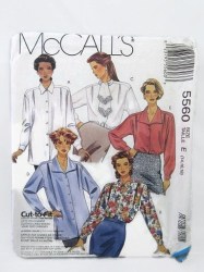5560 MCCALLS LOOSE FITTING BUTTON COLLAR SHIRTS PATTERN 14-18 UNCUT